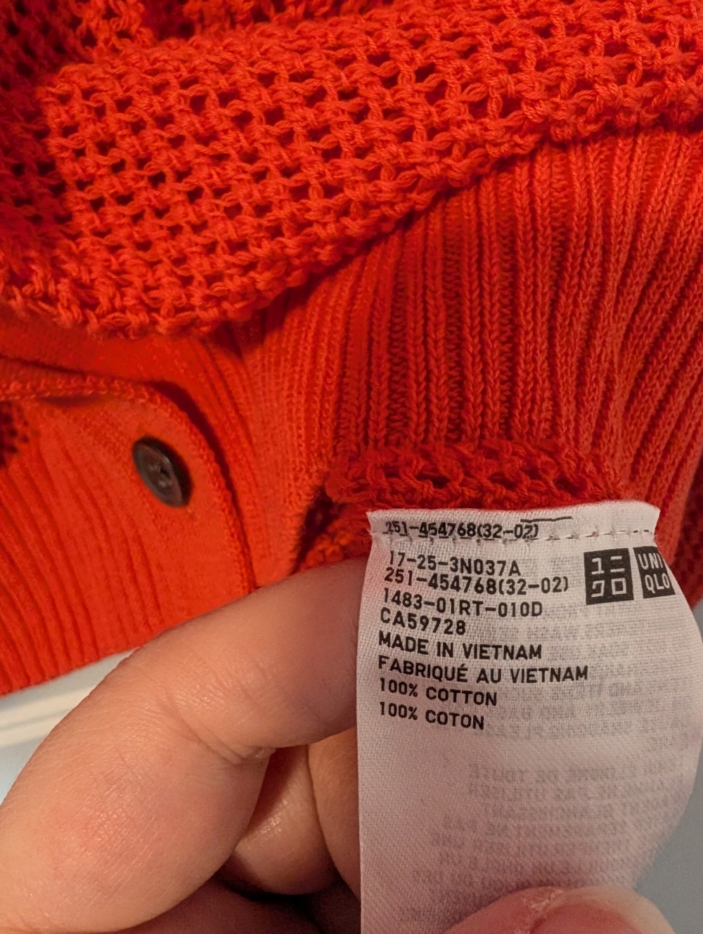 Uniqlo/Mesh Long Sleeve Cardigan Sz S - Picture 4 of 6